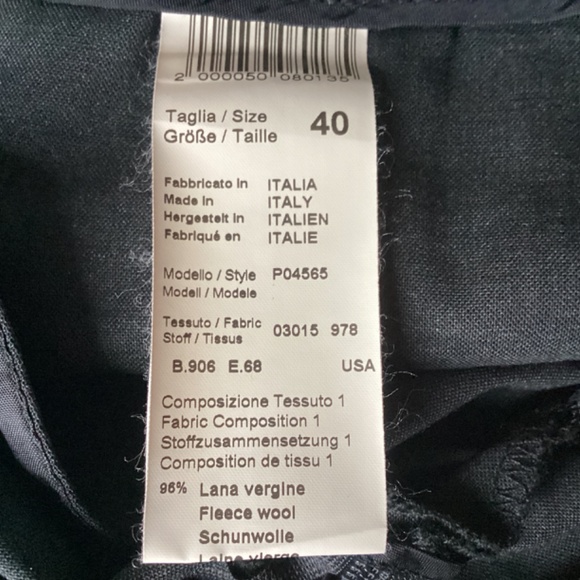 Peserico Italian Charcoal Aysmmetric zipper Dress Pants 40 / 6 - Picture 8 of 8